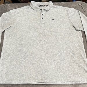 Travis Mathew Light Gray long sleeve Polo Shirt NWOT